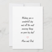 シンプルモダンカスタム誕生日グリーティングカード (裏面)