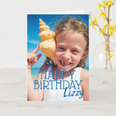 シンプルモダンカスタム誕生日挨拶 カード (黄色い花)