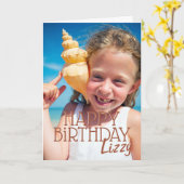 シンプルモダンカスタム誕生日挨拶 カード (黄色い花)