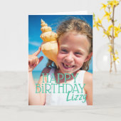 シンプルモダンカスタム誕生日挨拶 カード (黄色い花)