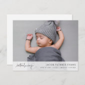 シンプルモダンカスタム誕生 案内状 (正面/裏面)