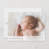 シンプルモダンカスタム誕生 案内状 (正面)