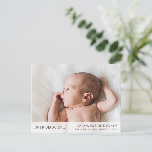 シンプルモダンカスタム誕生 案内状 (スタンド正面)