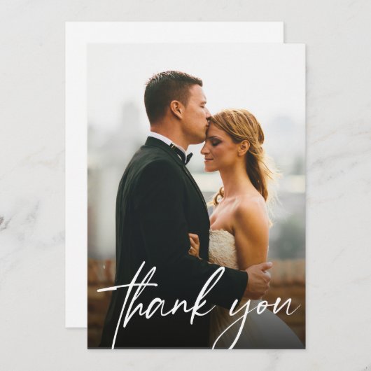 シンプルモダンカスタム2の結婚写真 サンキューカード (正面/裏面)