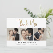 シンプルモダンカスタム3結婚の写真 サンキューカード (スタンド正面)