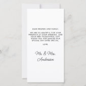 シンプルモダンカスタムPhoto's 結婚. サンキューカード (裏面)