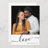 シンプルモダンカップルカスタムフォトバレンタインデー シーズンカード (正面/裏面)