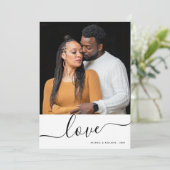 シンプルモダンカップルカスタムフォトバレンタインデー シーズンカード (スタンド正面)