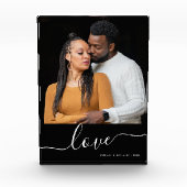シンプルモダンカップルカスタムフォトバレンタインデー フォトブロック (正面)