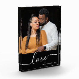 シンプルモダンカップルカスタムフォトバレンタインデー フォトブロック