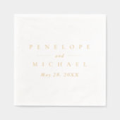 シンプルモダンカップル名モノグラム 箔ナプキン (正面)