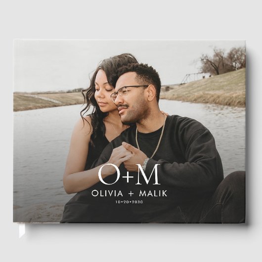 シンプルモダンカップル結婚写真 ゲストブック (正面)