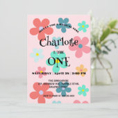 シンプルモダンカラフルデイジー花誕生会 セーブザデート (スタンド正面)