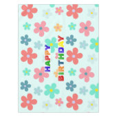 シンプルモダンカラフルデイジー花誕生会 テーブルクロス (正面)