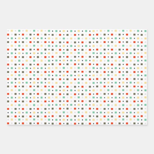 シンプルモダンカラフル幾何パタスタイリッシューン ラッピングペーパーシート (正面)