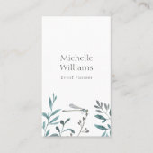 シンプルモダンガーデングリーンリー植物性ダンセルフライ 名刺 (正面)