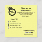 シンプルモダンキュートパステルイエロージュエリー気にチップ エンクロージャーカード (裏面)