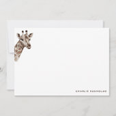 シンプルモダンキリン文具パーソナライズされた ノートカード (正面)