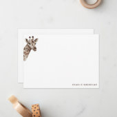 シンプルモダンキリン文具パーソナライズされた ノートカード (正面/裏面インサイチュ)