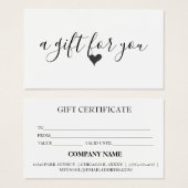 シンプルモダンギフト券 (正面&裏面)