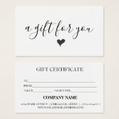シンプルモダンギフト券 (正面&裏面)