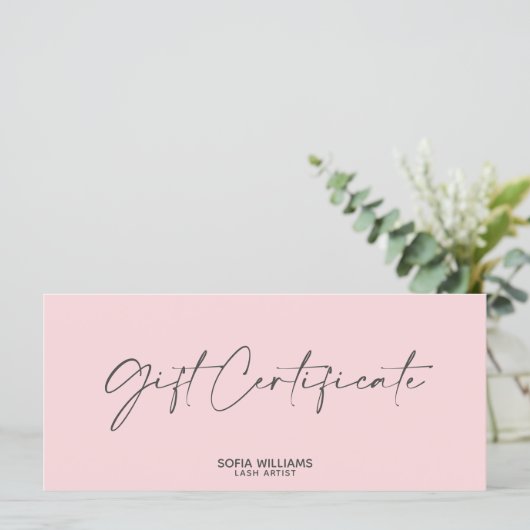 シンプルモダンギフト証明書ギフトカード追加ロゴ (スタンド正面)