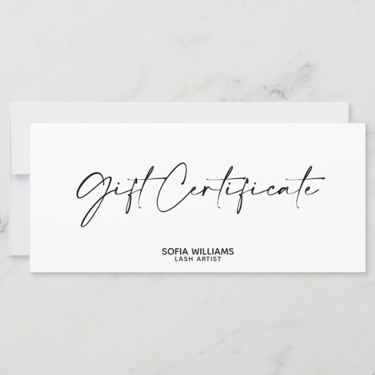 シンプルモダンギフト証明書ギフトカード追加ロゴ (正面)