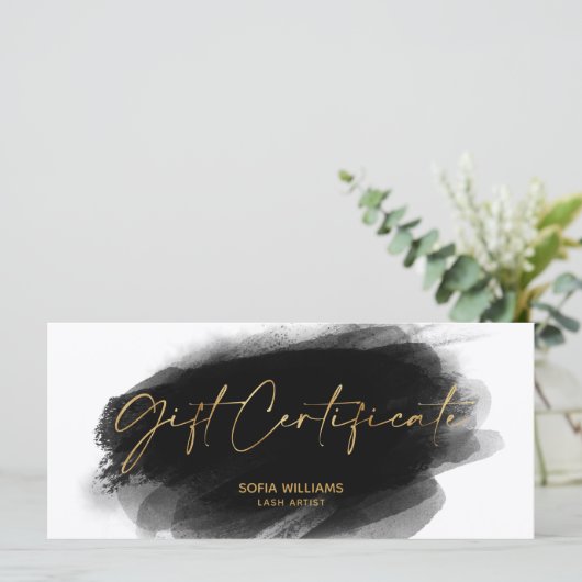 シンプルモダンギフト証明書ギフトカード追加ロゴ (スタンド正面)