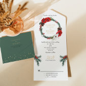 シンプルモダンクラシッククリスマス結婚は一斉に オールインワン招待状