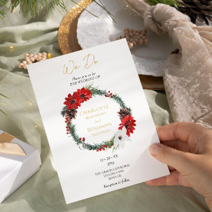 シンプルモダンクラシッククリスマス結婚 招待状