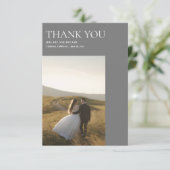シンプルモダンクラシック結婚のフォトカードに感謝 サンキューカード (スタンド正面)