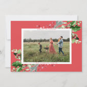 シンプルモダンクリスマスさくらんぼ白い赤の写真 シーズンカード (正面)