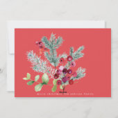 シンプルモダンクリスマスさくらんぼ白い赤の写真 シーズンカード (裏面)