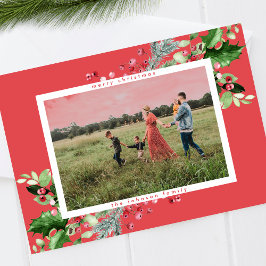 シンプルモダンクリスマスさくらんぼ白い赤の写真 シーズンカード