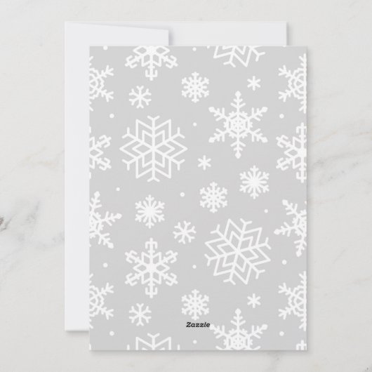 シンプルモダンクリスマスのスノーフレークカスタムのロゴ シーズンカード (裏面)