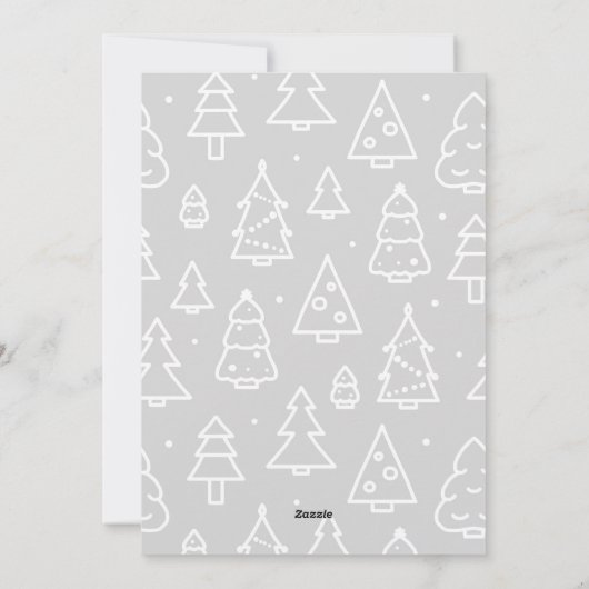 シンプルモダンクリスマスの木の挨拶カスタムのロゴ シーズンカード (裏面)