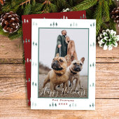 シンプルモダンクリスマスの木ハッピーホリデーズ写真 シーズンカード