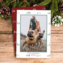 シンプルモダンクリスマスの木ハッピーホリデーズ写真 シーズンカード