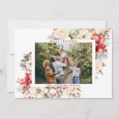シンプルモダンクリスマスの花あいさつ写真 シーズンカード (正面)