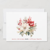 シンプルモダンクリスマスの花あいさつ写真 シーズンカード (裏面)