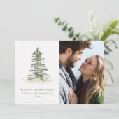 シンプルモダンクリスマスエバーグリーンフォトカード シーズンカード (スタンド正面)