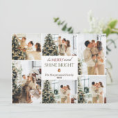 シンプルモダンクリスマスツリーファミリーフォトコラージュ シーズンカード (スタンド正面)