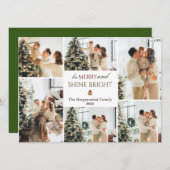 シンプルモダンクリスマスツリーファミリーフォトコラージュ シーズンカード (正面/裏面)