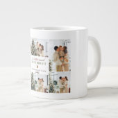 シンプルモダンクリスマスツリーファミリーフォトコラージュ ジャンボコーヒーマグカップ (正面右)