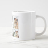 シンプルモダンクリスマスツリーファミリーフォトコラージュ ジャンボコーヒーマグカップ (右)