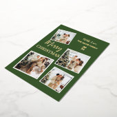 シンプルモダンクリスマスツリー家族4写真 箔シーズンカード (回転した状態)