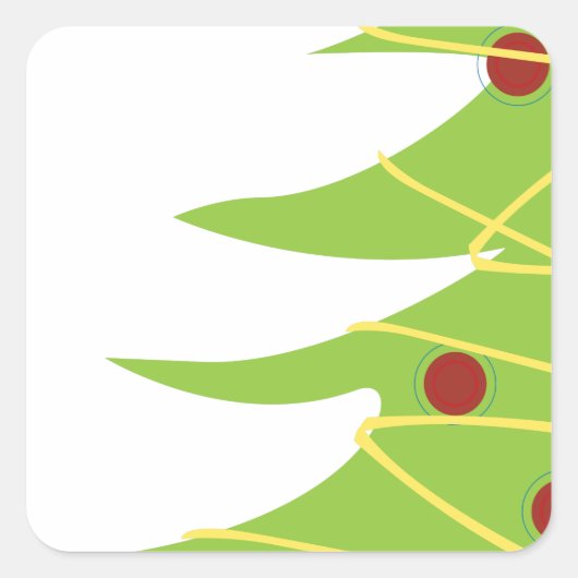 シンプルモダンクリスマスツリー スクエアシール (正面)