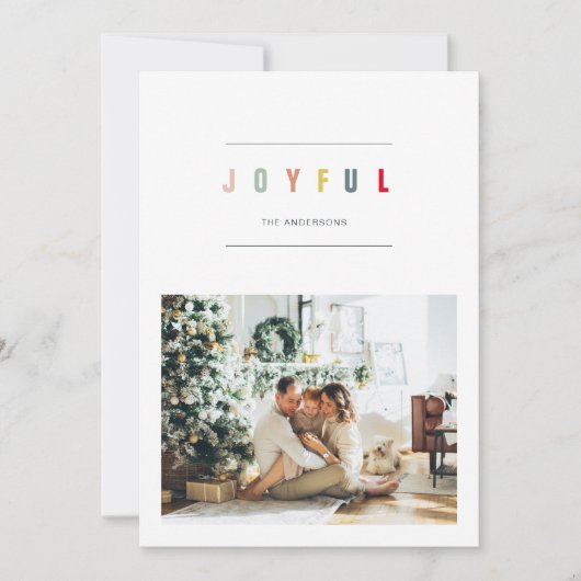 シンプルモダンクリスマス写真 | Joyful Holiday (正面)