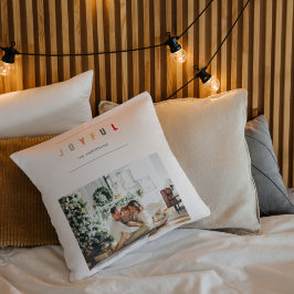 シンプルモダンクリスマス写真 | Joyful Holiday クッション