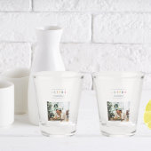 シンプルモダンクリスマス写真 | Joyful Holiday ショットグラス